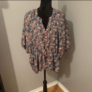Kenar LARGE flowy bo-ho Drawstring waist top.